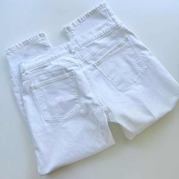 DL1961 Riley Boyfriend Straight Cut Cropped Length Jean in White Size 30 - Picture 4 of 13